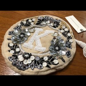 Anthropologie coin pouch (monogrammed with letter K)